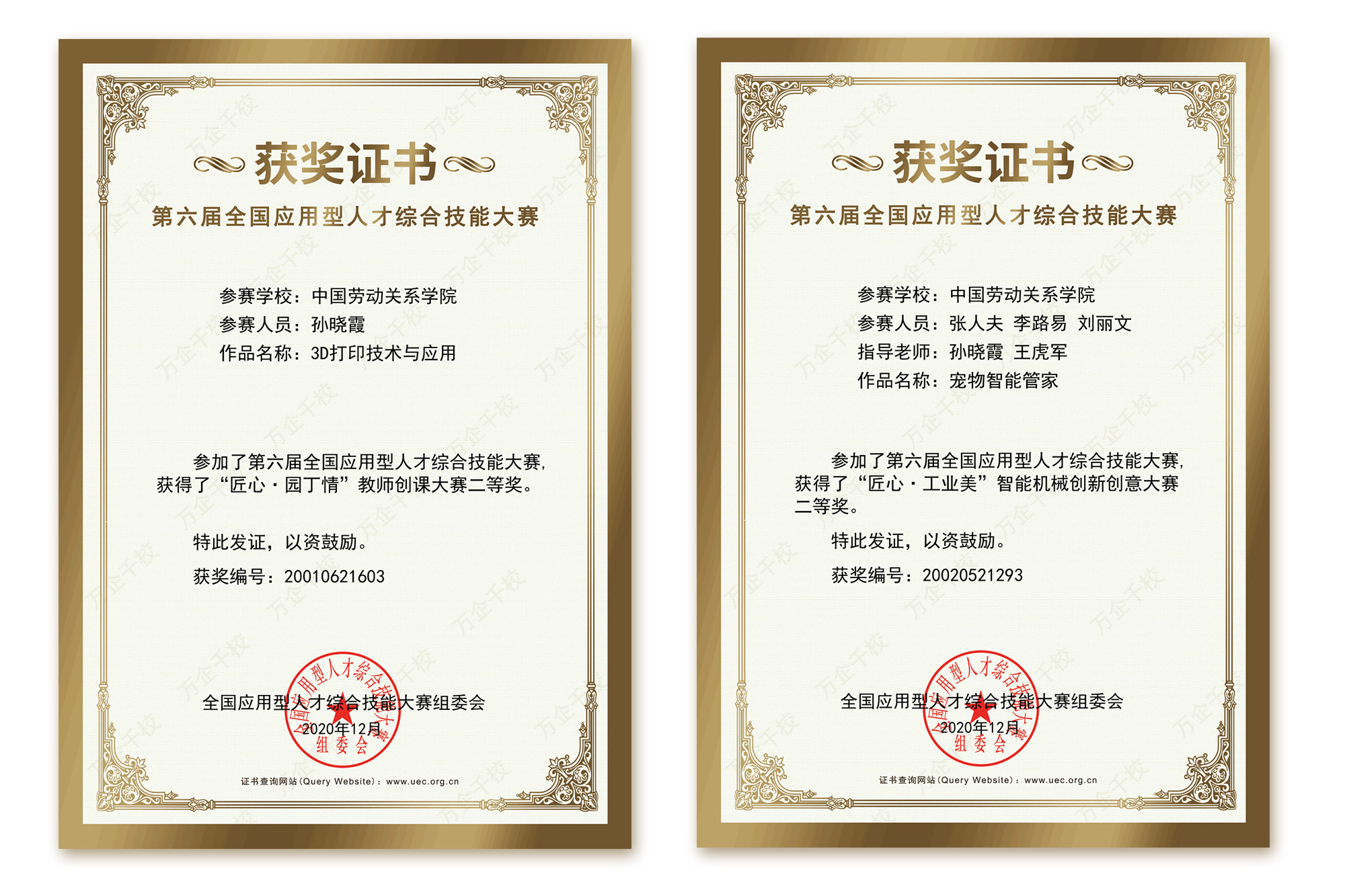 我校师生在第六届全国应用型人才综合技能大赛中荣获佳绩